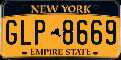 NY license plate GLP8669