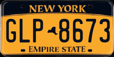 NY license plate GLP8673