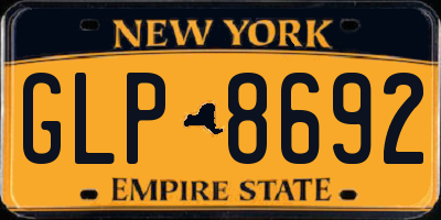 NY license plate GLP8692