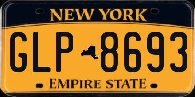 NY license plate GLP8693