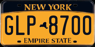 NY license plate GLP8700