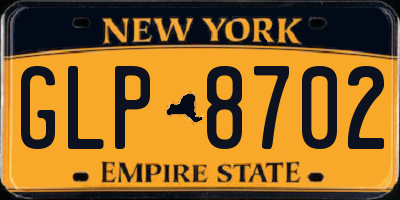 NY license plate GLP8702