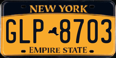 NY license plate GLP8703