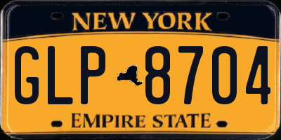 NY license plate GLP8704