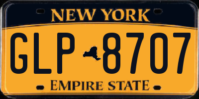 NY license plate GLP8707