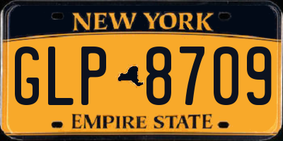 NY license plate GLP8709