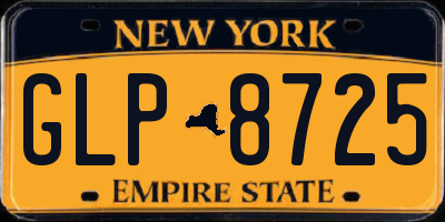 NY license plate GLP8725