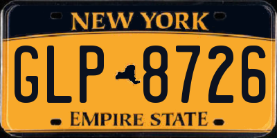 NY license plate GLP8726