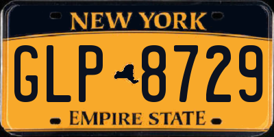 NY license plate GLP8729