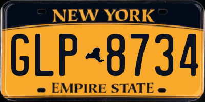 NY license plate GLP8734
