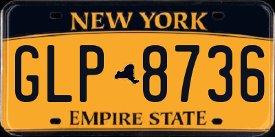 NY license plate GLP8736