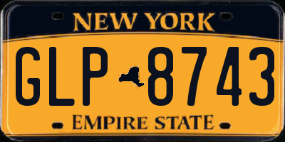 NY license plate GLP8743