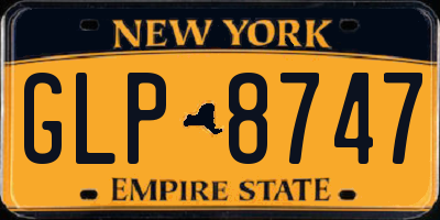 NY license plate GLP8747