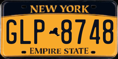 NY license plate GLP8748