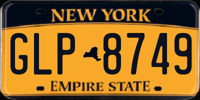 NY license plate GLP8749