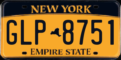 NY license plate GLP8751
