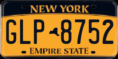 NY license plate GLP8752