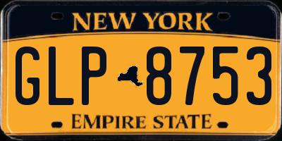 NY license plate GLP8753