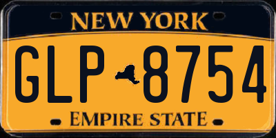 NY license plate GLP8754