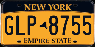 NY license plate GLP8755