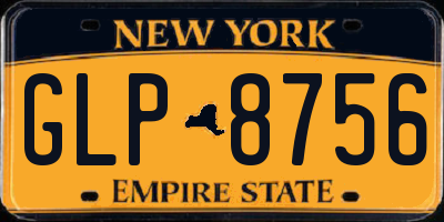 NY license plate GLP8756