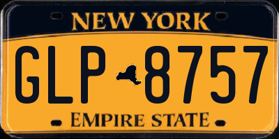NY license plate GLP8757