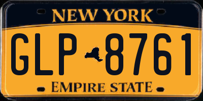 NY license plate GLP8761