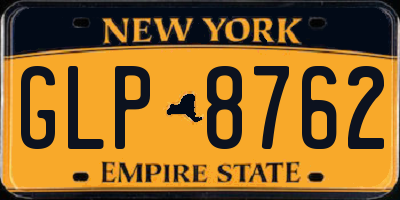 NY license plate GLP8762
