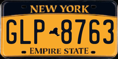 NY license plate GLP8763
