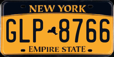 NY license plate GLP8766