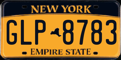 NY license plate GLP8783