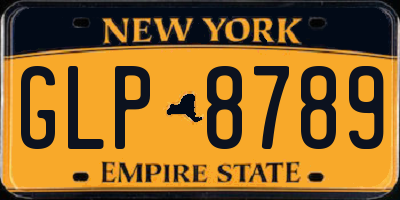 NY license plate GLP8789