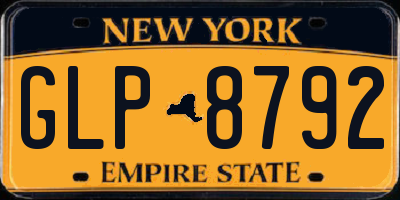 NY license plate GLP8792