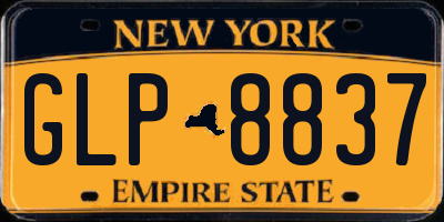 NY license plate GLP8837