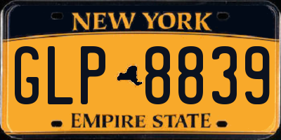 NY license plate GLP8839