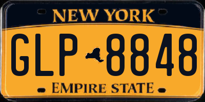 NY license plate GLP8848