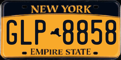 NY license plate GLP8858