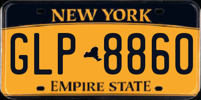 NY license plate GLP8860