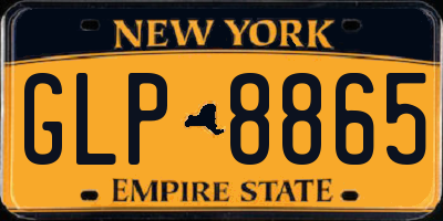 NY license plate GLP8865