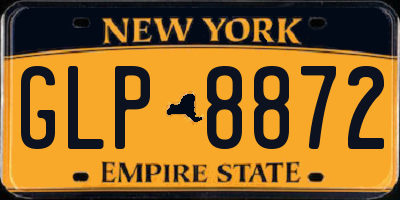 NY license plate GLP8872