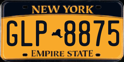 NY license plate GLP8875
