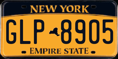 NY license plate GLP8905