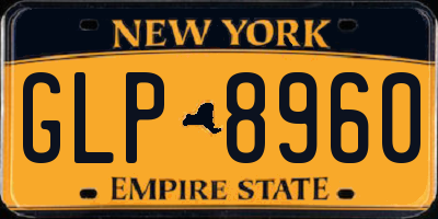 NY license plate GLP8960