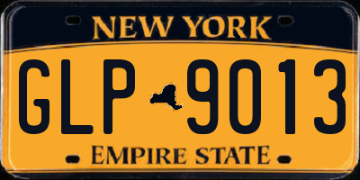 NY license plate GLP9013