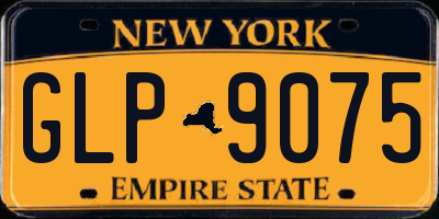 NY license plate GLP9075