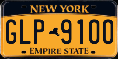 NY license plate GLP9100