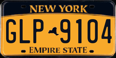 NY license plate GLP9104