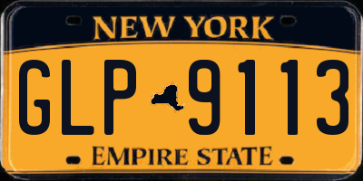 NY license plate GLP9113