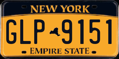 NY license plate GLP9151