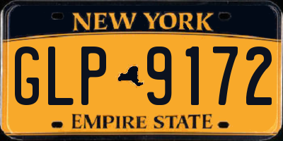 NY license plate GLP9172